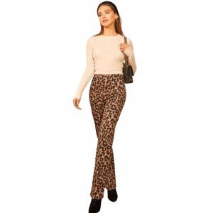 Reformation Sera Leopard Print High-rise Straight